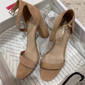 Aldo Beige Suede Women's Heels